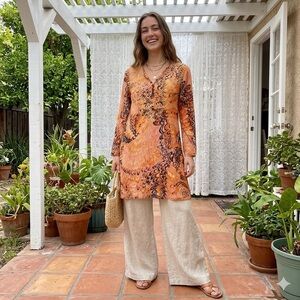 Raj Cream Wide Leg Pants